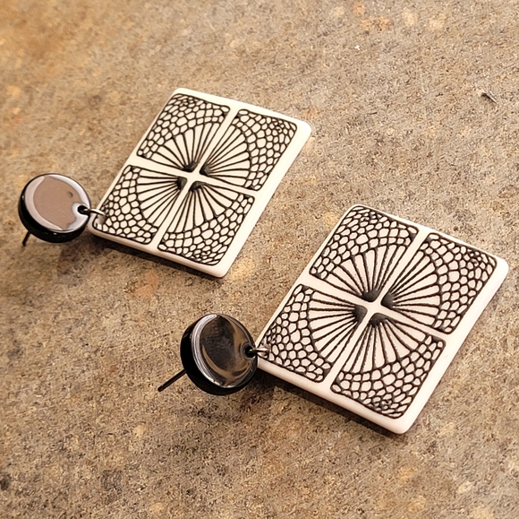 Boho Stud Dangle Earrings - Picture 2 of 4